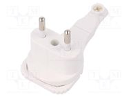 Connector: AC supply; male; plug; 2P; 250VAC; 6A; white; for cable PLASTROL