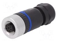 Connector: M12; plug; PIN: 8; female; A code-DeviceNet / CANopen BULGIN