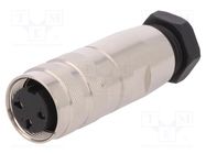 Connector: M16; plug; female; soldering; for cable; PIN: 3; 7A; 250V BULGIN