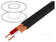 Wire: microphone cable; 2x0.25mm2; black; OFC; -15÷70°C; PVC TASKER