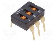 Switch: DIP-SWITCH; Poles number: 3; ON-OFF; 0.025A/24VDC; Pos: 2 OMRON Electronic Components