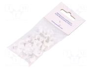 Holder; white; on round cable; 25pcs; with a nail; 7mm PAWBOL