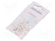 Holder; white; for flat cable,OMYp 2x0,5; 25pcs; with a nail PAWBOL