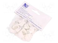 Holder; white; on round cable; 25pcs; with a nail; 14mm PAWBOL