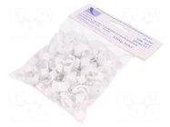 Holder; white; for flat cable,YDYp 3x2,5; 100pcs; with a nail PAWBOL