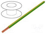 Wire; H05V-K,LgY; stranded; Cu; 0.35mm2; PVC; yellow-green; 200m BQ CABLE
