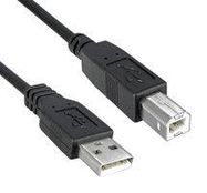 USB CABLE, 2.0 A PLUG-B PLUG, 3.05M, BLK