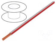 Wire; FLRY-B; 1x0.5mm2; stranded; Cu; PVC; white-red; 60V; 100m BQ CABLE