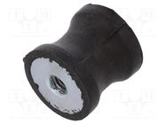 Vibration damper; M4; Ø: 15mm; rubber; L: 15mm; H: 4mm; 155N; 41N/mm ELESA+GANTER