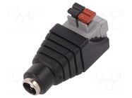 Transition: adapter; spring clamp; 5.5/2.1mm; 5.5mm; 2.1mm GOOBAY