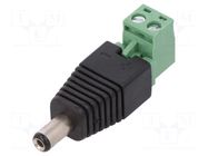 Transition: adapter; screw terminal; 5.5/2.1mm; 5.5mm; 2.1mm GOOBAY
