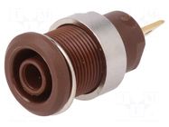 Connector: 4mm banana; socket; 24A; 1kV; Cutout: Ø12.2mm; brown STÄUBLI