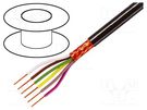 Wire; 5x0.5mm2; shielded,braid made of copper wires; black; 49V TASKER