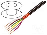 Wire; 6x0.5mm2; shielded,braid made of copper wires; black; 49V TASKER
