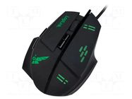 Mouse; black,green; USB; optical,wired; DPI change button LOGILINK