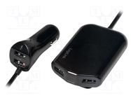 USB power supply; USB A socket x4; Sup.volt: 12÷24VDC; 5V/2.4A LOGILINK