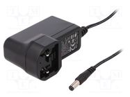 Power supply: switching; mains,plug; 12VDC; 1A; 12W; Out: 5,5/2,1 MEAN WELL