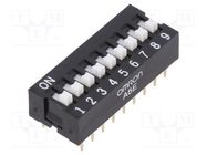 Switch: DIP-SWITCH; Poles number: 9; ON-OFF; 0.025A/24VDC; Pos: 2 OMRON Electronic Components