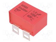 Capacitor: polypropylene; 1uF; ±5%; 1kVDC; 600VAC; 27x37.5x56mm WIMA