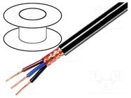 Wire; 3x0.75mm2; shielded,braid made of copper wires; black; 49V TASKER