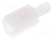 Screwed spacer sleeve; hexagonal; polyamide; M3; M3; 7mm FIX&FASTEN