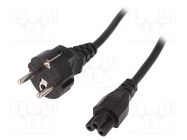 Cable; CEE 7/7 (E/F) plug,IEC C5 female; 1.8m; black; 10A; 250V LOGILINK