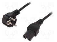 Cable; CEE 7/7 (E/F) plug,IEC C15 female; 1.8m; black; 2.5A; 250V LOGILINK