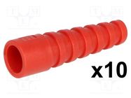 Strain relief; RG58; red; Application: BNC plugs; 10pcs. MH CONNECTORS
