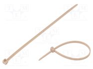 Cable tie; L: 145mm; W: 3.4mm; PEEK; 230N; beige; Ømax: 35mm; UL94V-0 HELLERMANNTYTON