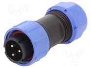 Plug; SP17; male; PIN: 3; IP68; 6÷10mm; soldering; for cable; 500V WEIPU