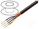 Wire; 4x1mm2; shielded,braid made of copper wires; black; 49V TASKER