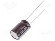 Capacitor: electrolytic; low ESR; THT; 390uF; 16VDC; Ø10x16mm; ±20% NICHICON