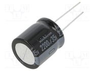 Capacitor: electrolytic; THT; 2200uF; 35VDC; Ø18x20mm; Pitch: 7.5mm NICHICON