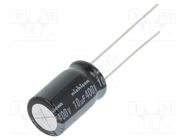 Capacitor: electrolytic; THT; 10uF; 400VDC; Ø10x16mm; Pitch: 5mm NICHICON