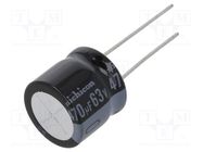 Capacitor: electrolytic; THT; 470uF; 63VDC; Ø16x15mm; Pitch: 7.5mm NICHICON