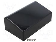 Enclosure: desktop; 1595; X: 161mm; Y: 96mm; Z: 58mm; ABS; black HAMMOND