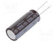 Capacitor: electrolytic; low ESR; THT; 8200uF; 10VDC; Ø16x40mm NICHICON