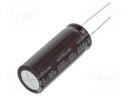 Capacitor: electrolytic; low ESR; THT; 680uF; 80VDC; Ø16x40mm; ±20% NICHICON