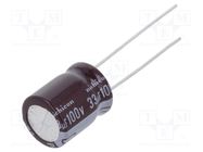 Capacitor: electrolytic; low ESR; THT; 33uF; 100VDC; Ø10x12.5mm NICHICON