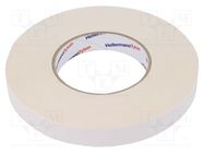 Tape: textile; W: 19mm; L: 50m; Thk: 0.31mm; white; 64N/cm; 10%; rubber HELLERMANNTYTON