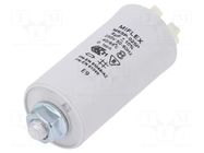 Capacitor: for discharge lamp; 8uF; 250VAC; ±10%; Ø30x70mm; 6 MIFLEX