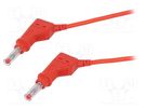 Connection cable; 32A; banana plug 4mm,both sides; Len: 0.5m; red STÄUBLI