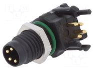 Connector: M8; male; PIN: 4; 3A; 30V; IP67,IP68; angled 90°; socket DEGSON ELECTRONICS