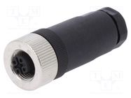 Connector: M12; plug; PIN: 4; female; D code-Ethernet; for cable DEGSON ELECTRONICS