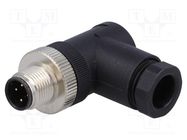 Connector: M12; plug; PIN: 4; male; D code-Ethernet; for cable; 250V DEGSON ELECTRONICS