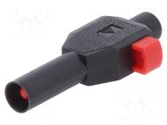 Connector: 4mm banana; plug; 10A; 600V; black; insulated; crimped STÄUBLI