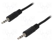 Cable; Jack 3.5mm plug,both sides; 3m; black LOGILINK