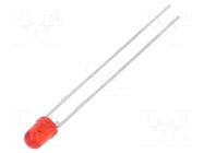 LED; red; 3mm; 10÷15mcd; 22°; Front: convex; 2÷3VDC; No.of term: 2 VISHAY