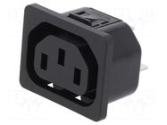 Connector: AC supply; socket; female; 10A; 250VAC; C13 (F); 6600-4 SCHURTER