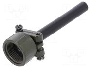 Cable hood and fastener; olive; size 10SL,size 12S; 5.6mm; MS/DS AMPHENOL